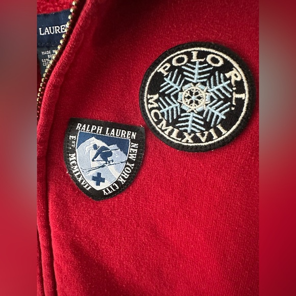Child’s Polo Ralph Lauren Red Sherpa-Lined Full-Zip Hoodie Red Size 6X - Picture 4 of 5